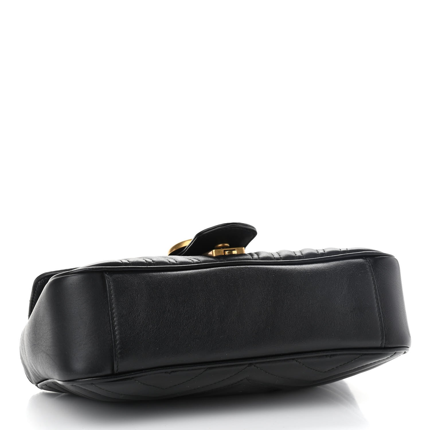 Gucci Calfskin Matelasse Small GG Marmont Shoulder Bag Black 4 of 12