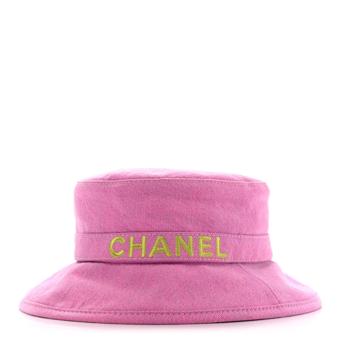 Denim Logo Bucket Hat M Pink Yellow