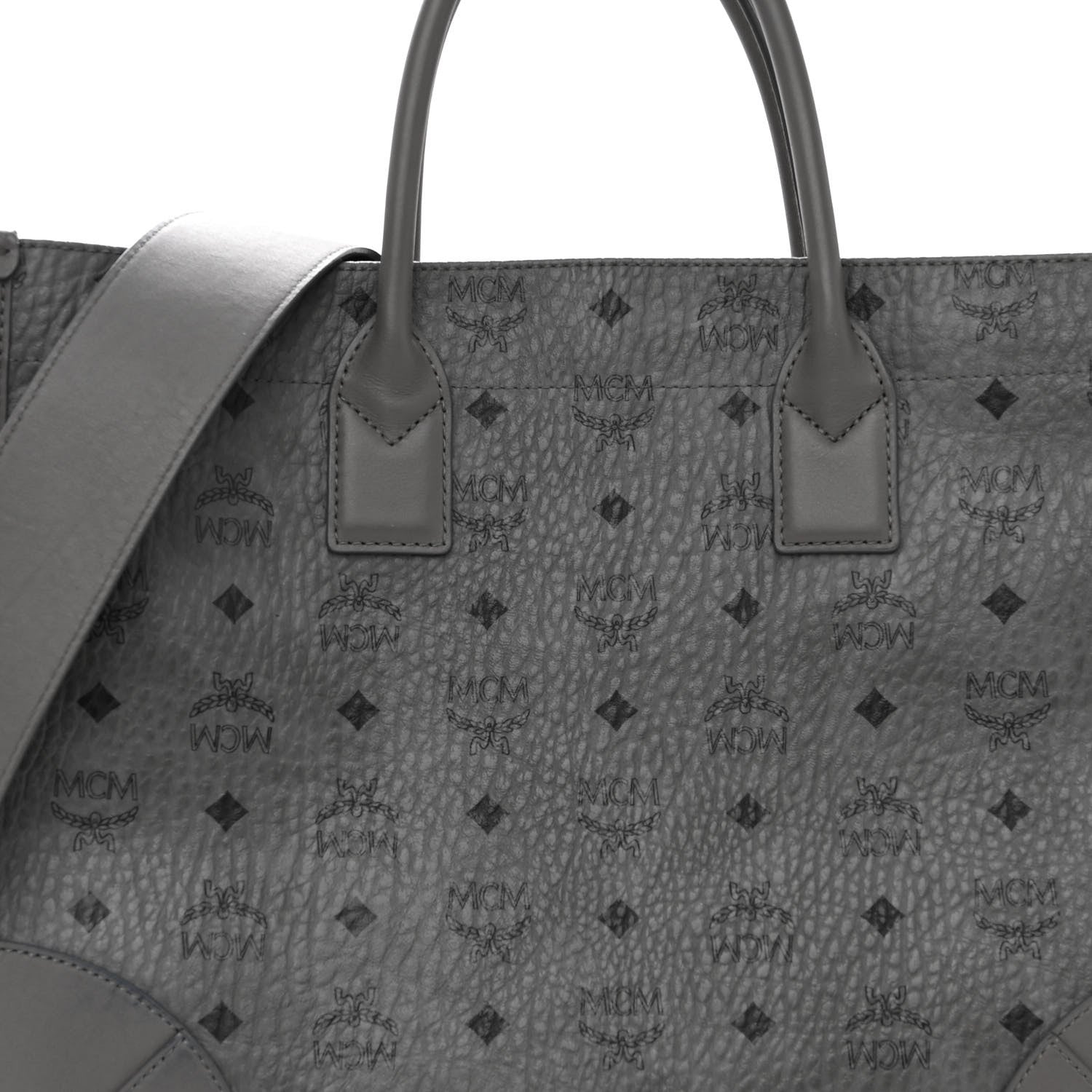 MCM Visetos Large Munchen Tote Grey 8 of 10
