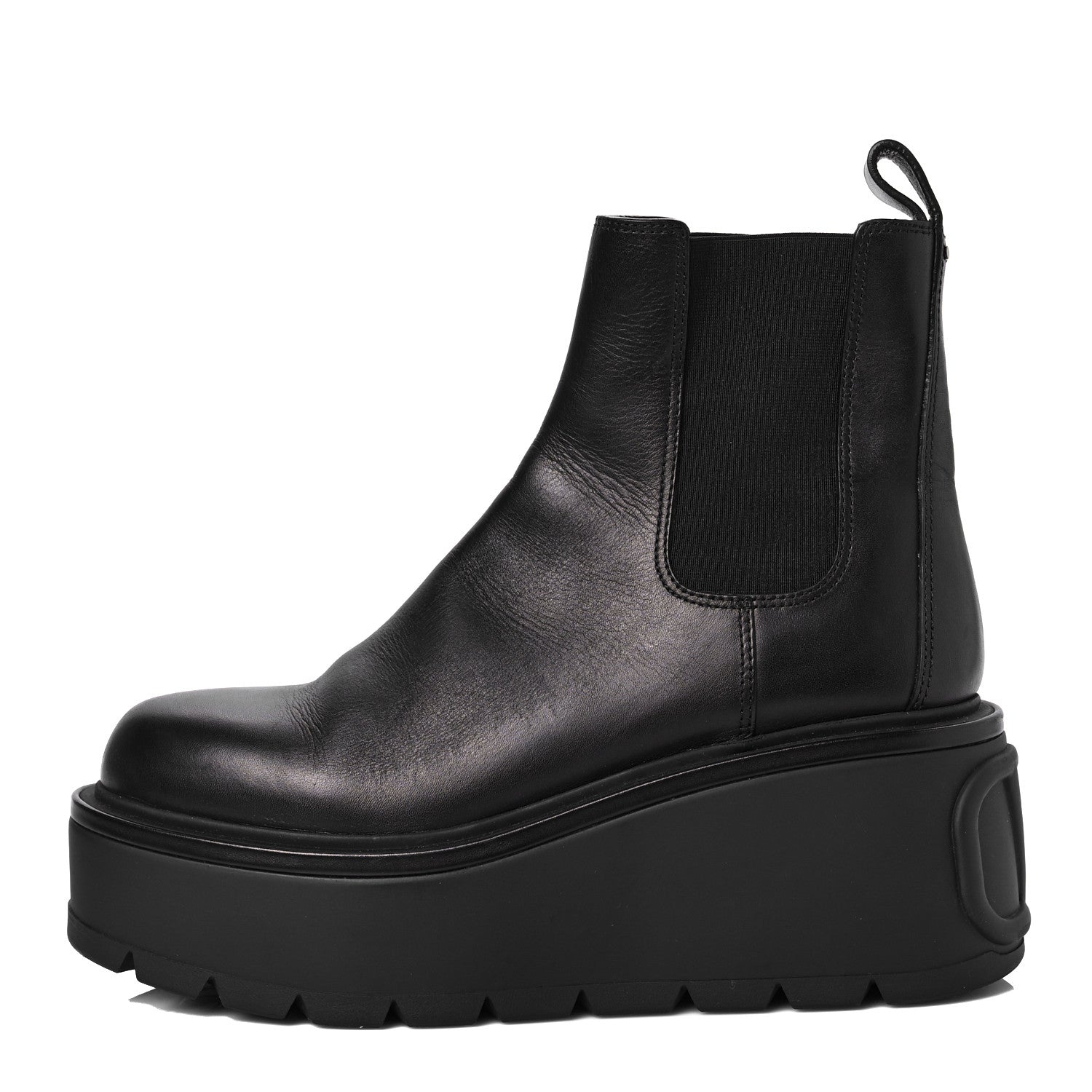 Valentino Garavani Calfskin VLOGO Uniqueform Chelsea 55/85mm Flatform Ankle Boots 41 Black 1 of 9