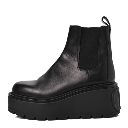 Valentino Garavani Calfskin VLOGO Uniqueform Chelsea 55/85mm Flatform Ankle Boots 41 Black 1 of 9