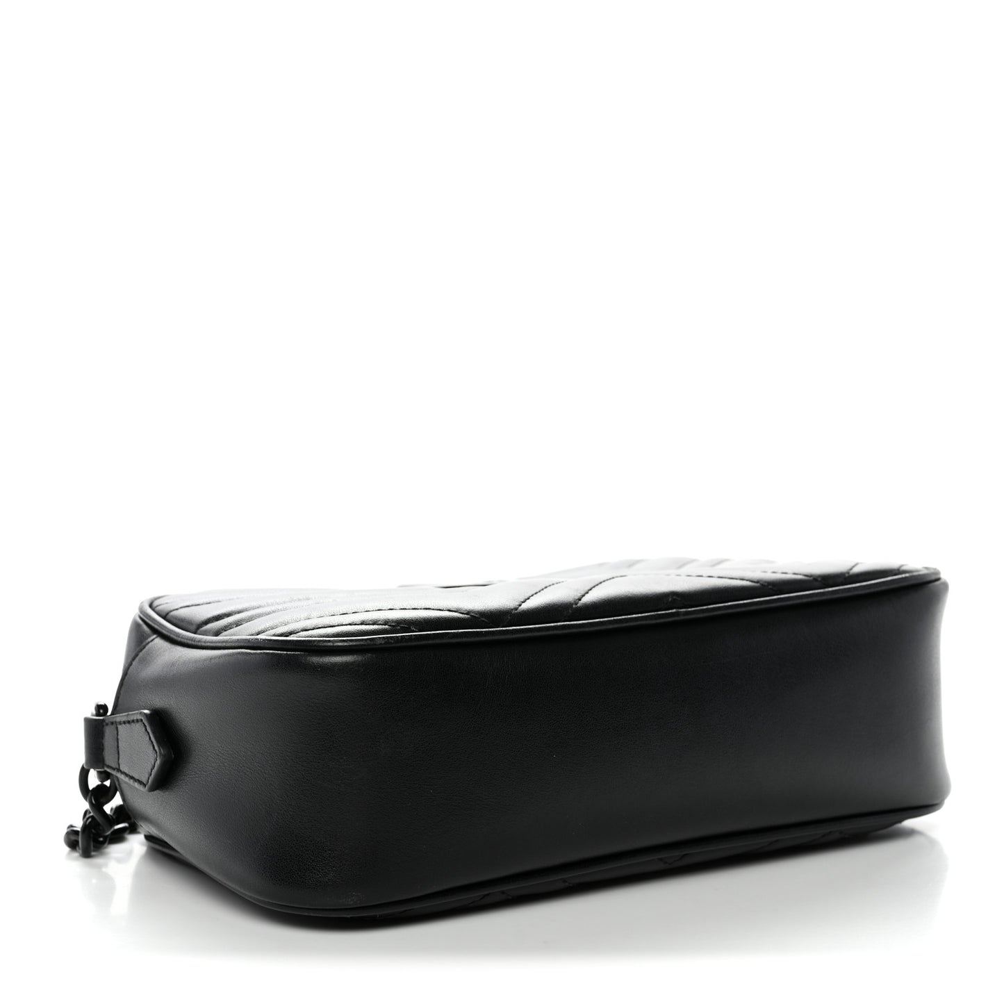 Calfskin Matelasse Monochrome Small GG Marmont Chain Shoulder Bag Black