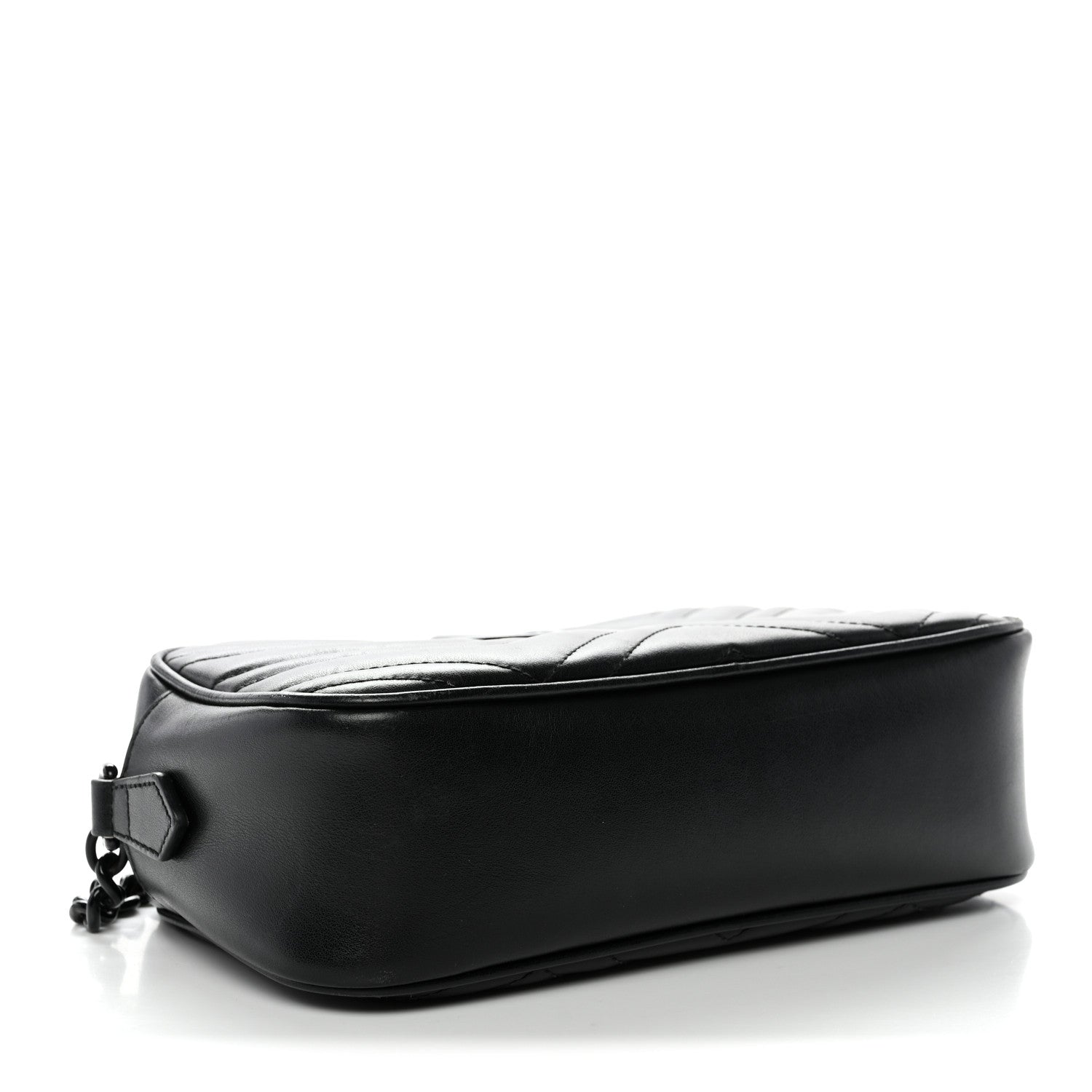 Gucci Calfskin Matelasse Monochrome Small GG Marmont Chain Shoulder Bag Black 4 of 13