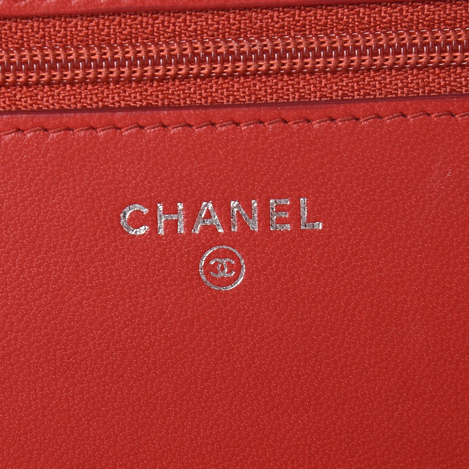 Chanel Lambskin Chevron Quilted Wallet On Chain WOC Red 6 of 15