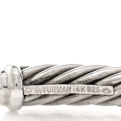 David Yurman Sterling Silver 14K Gold Cable Choker 7mm Necklace 3 of 3