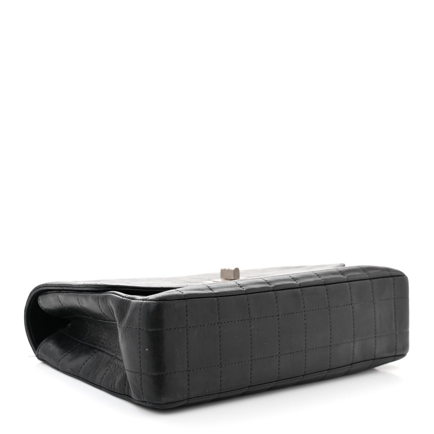 Lambskin Chocolate Bar Mademoiselle Flap Black