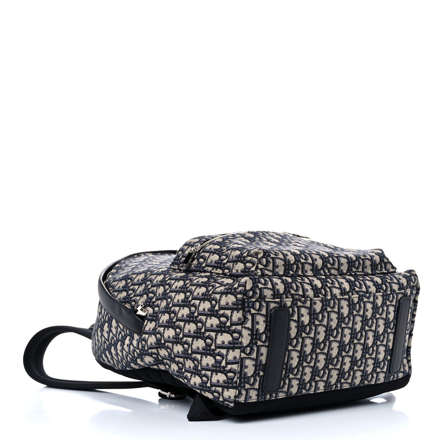 Oblique Calfskin Rider Backpack Beige Black