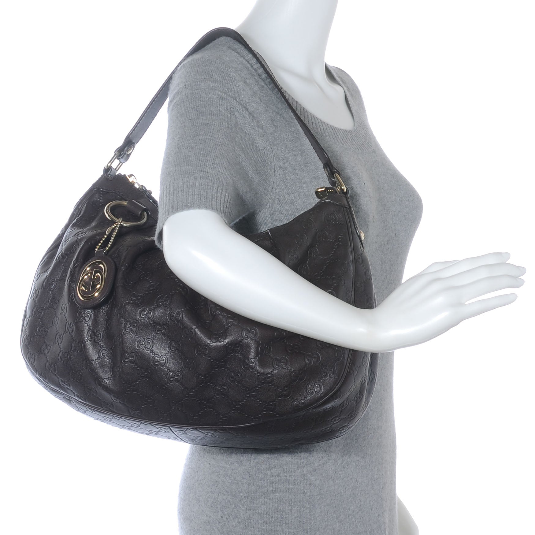 Gucci Guccissima Medium Sukey Hobo Dark Brown 2 of 7