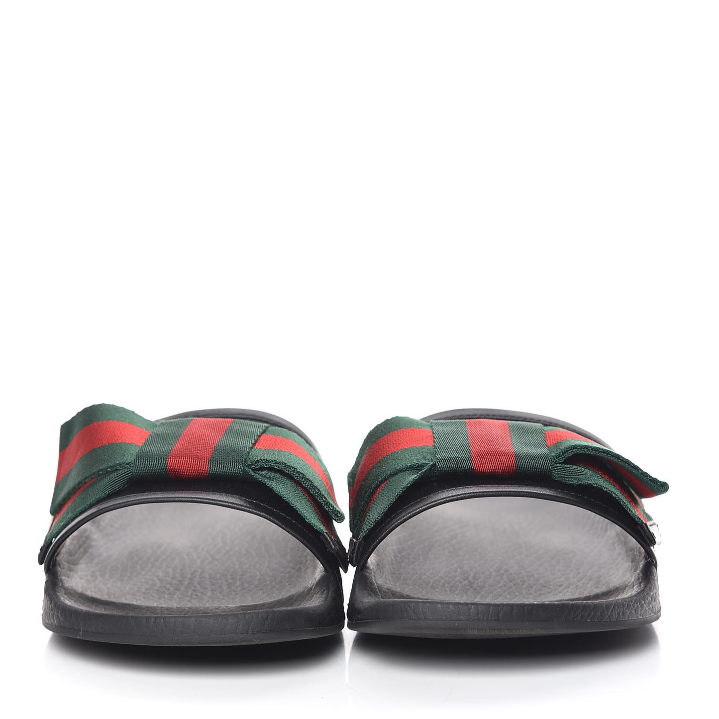 Satin Web Bow Slide Sandals 41 Black
