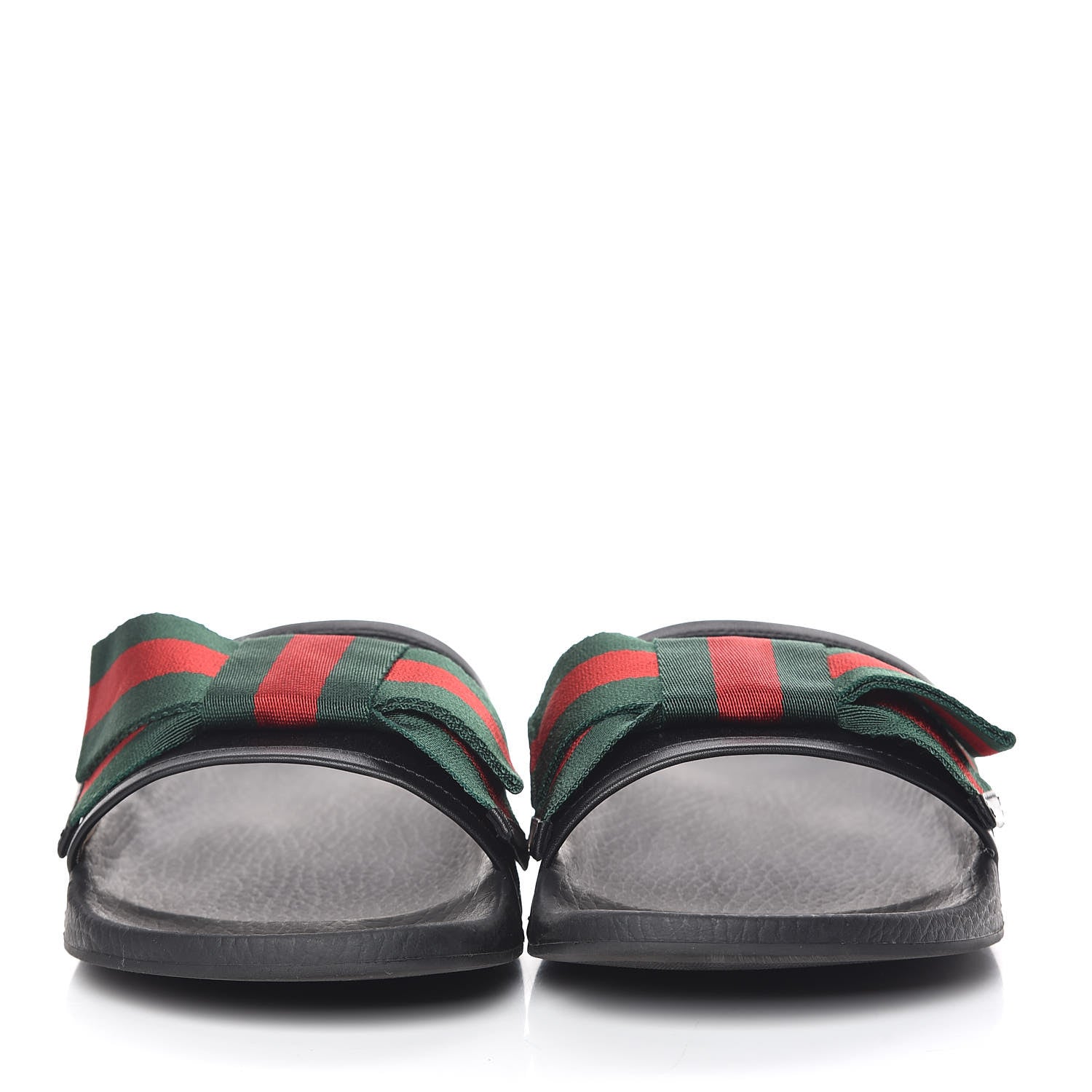Gucci Satin Web Bow Slide Sandals 41 Black 2 of 13