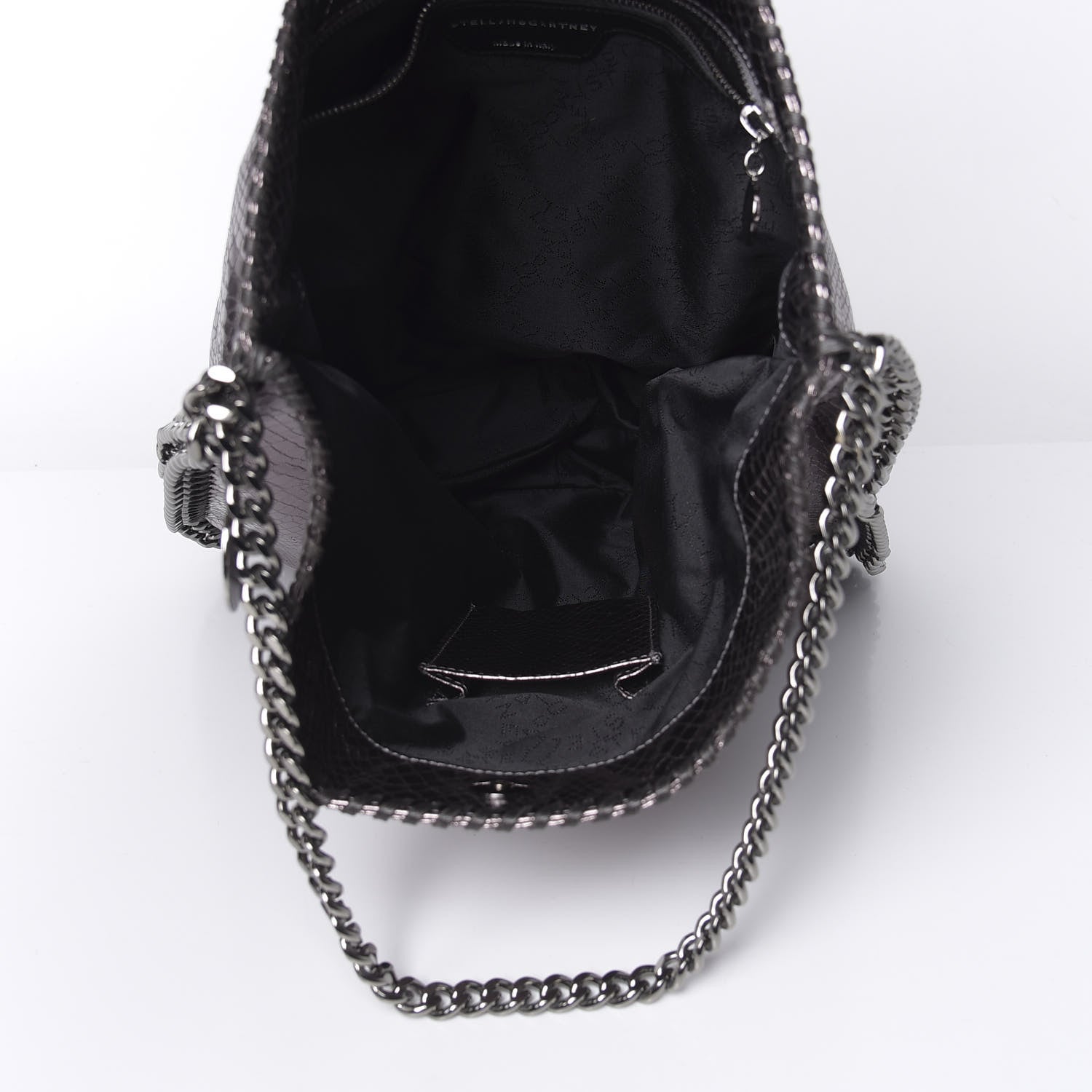Stella McCartney Metallic Snakeskin Print Falabella Tote Ruthenium 5 of 10