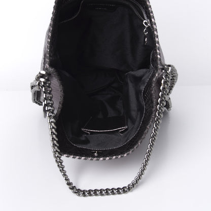 Stella McCartney Metallic Snakeskin Print Falabella Tote Ruthenium 5 of 10
