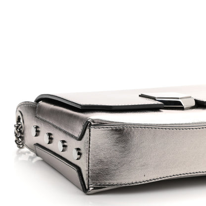 Jimmy Choo Smooth Calfskin Lockett City Shoulder Bag Silver 8 of 9