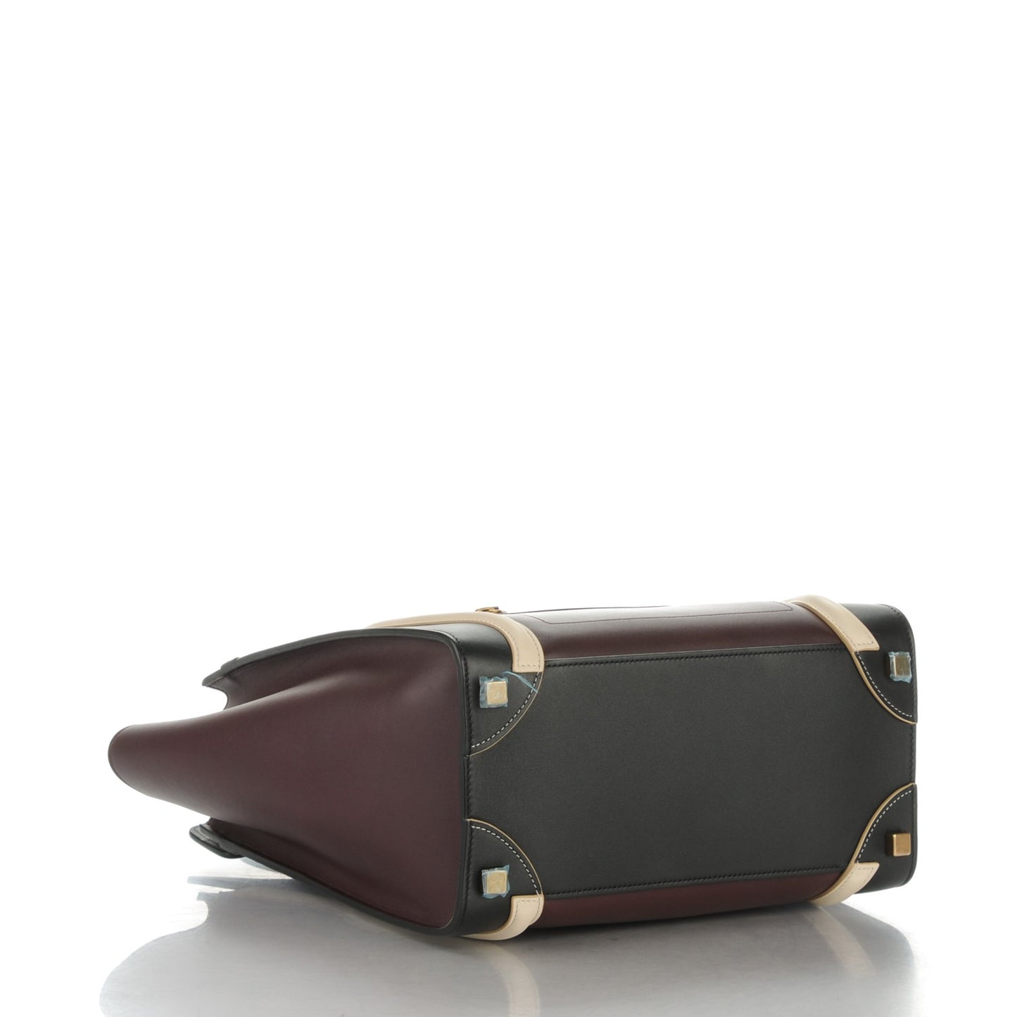 Smooth Calfskin Micro Tri-Color Luggage Burgundy