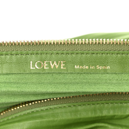 Loewe Lambskin Pleated Bracelet Pouch Shoulder Bag Spring Green 6 of 9