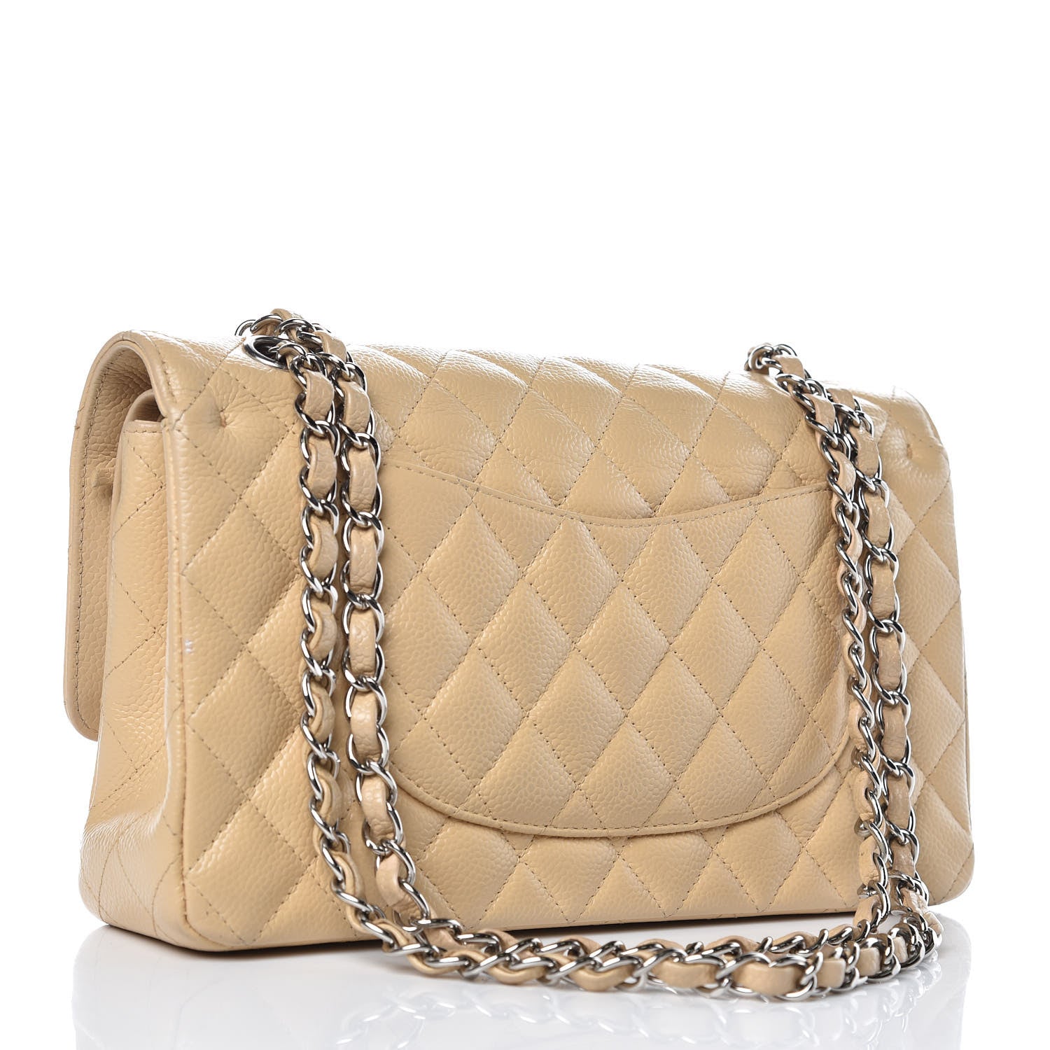 Chanel Caviar Quilted Medium Double Flap Beige Clair 3 of 16