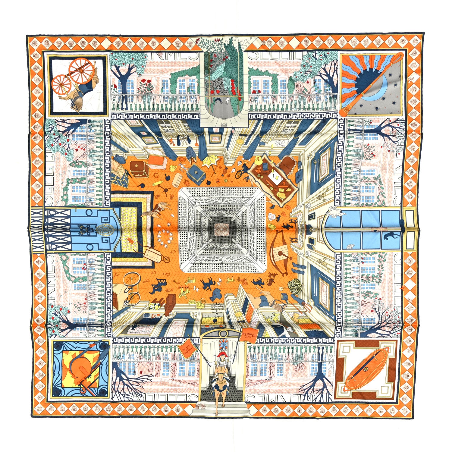Hermes Silk Objets de Curiosite Scarf 90 1 of 5