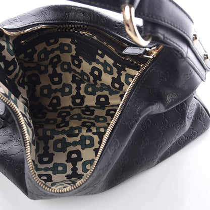 Gucci Guccissima Medium Horsebit Chain Hobo Black 5 of 10