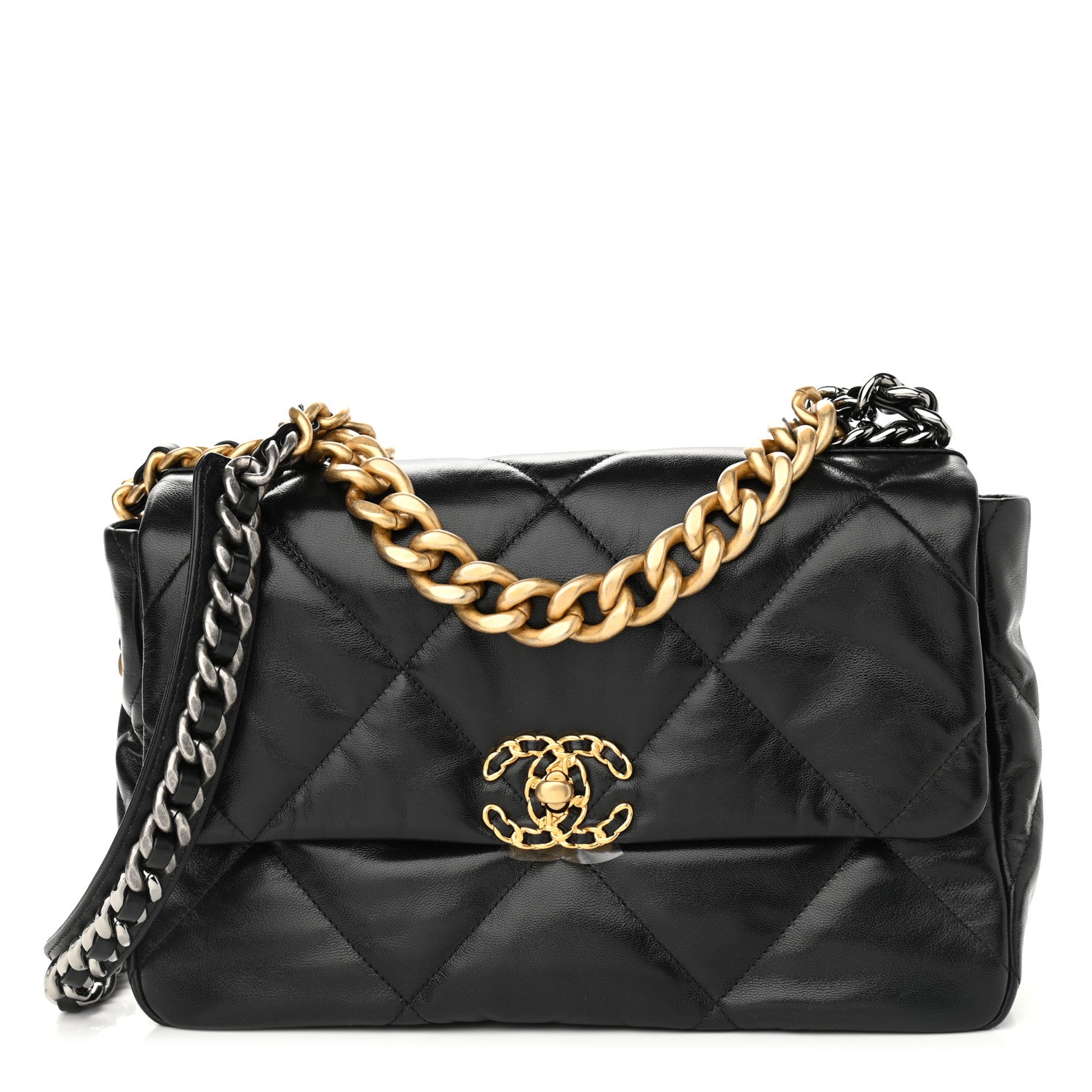 Chanel Lambskin Quilted Large Chanel 19 Flap Black 1 of 9