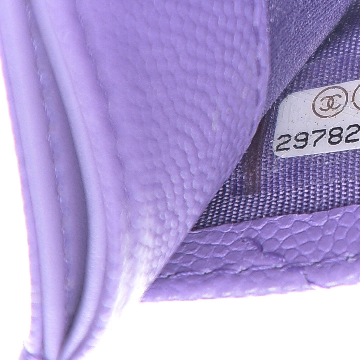 Caviar Quilted Card Holder Purple