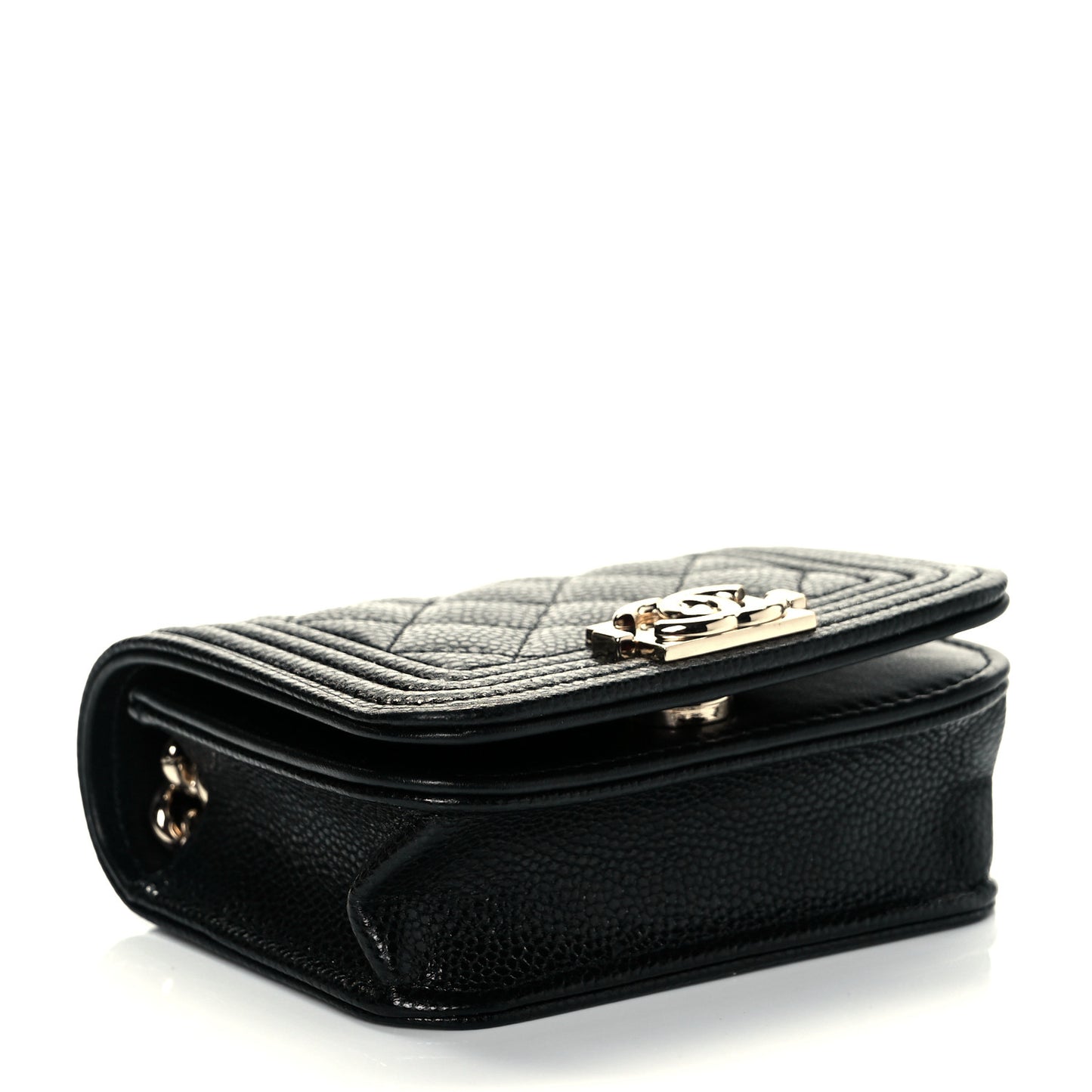 Caviar Quilted Boy Flap Waist Belt Bag Black