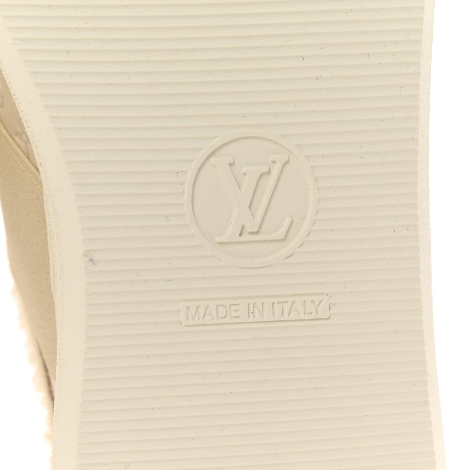Louis Vuitton Suede Monogram Debossed Shearling Lous Open Back Sneakers 38 Light Beige 7 of 10