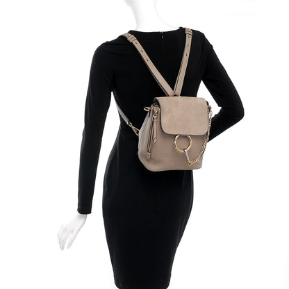 Chloe Suede Calfskin Small Faye Backpack Motty Grey 2 of 10