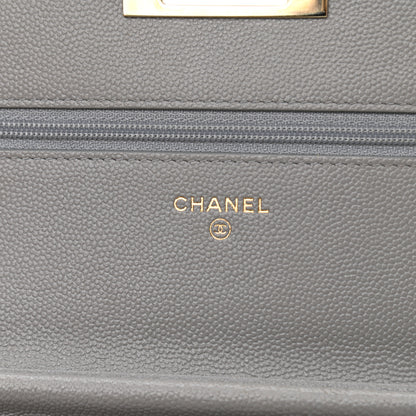 Chanel Caviar Quilted Golden Class Wallet On Chain WOC Gray 6 of 11