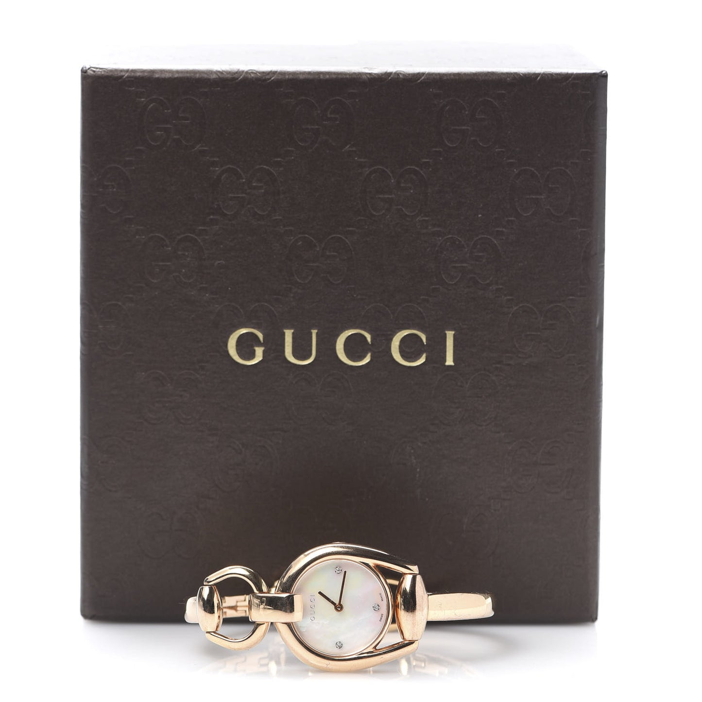 Stainless Steel Diamond Mother of Pearl 28mm Horsebit Quartz Watch