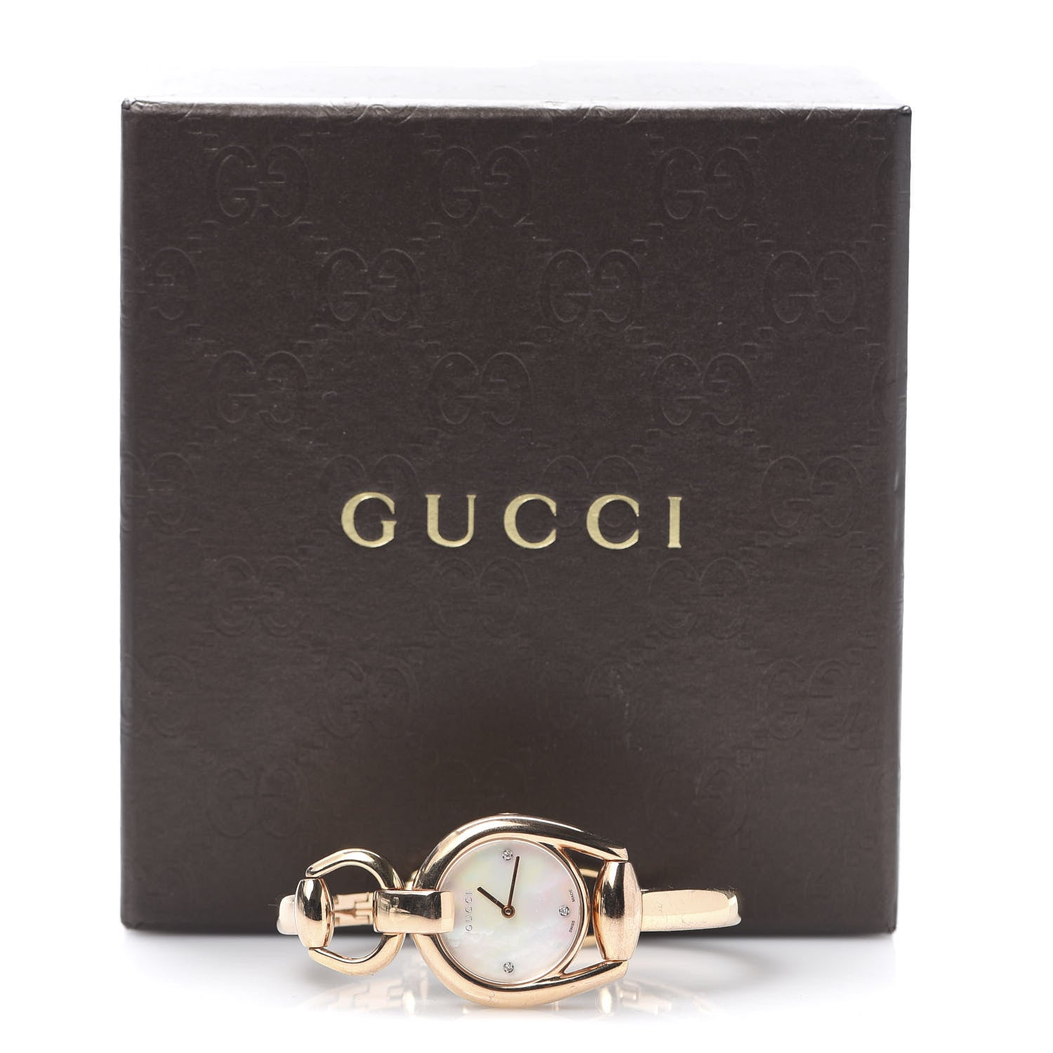 Gucci Stainless Steel Diamond Mother of Pearl 28mm Horsebit Quartz Watch 7 of 7