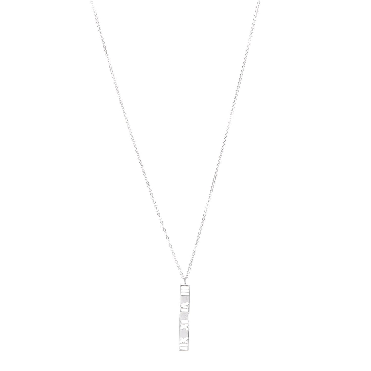 Sterling Silver Atlas Bar Pendant Necklace