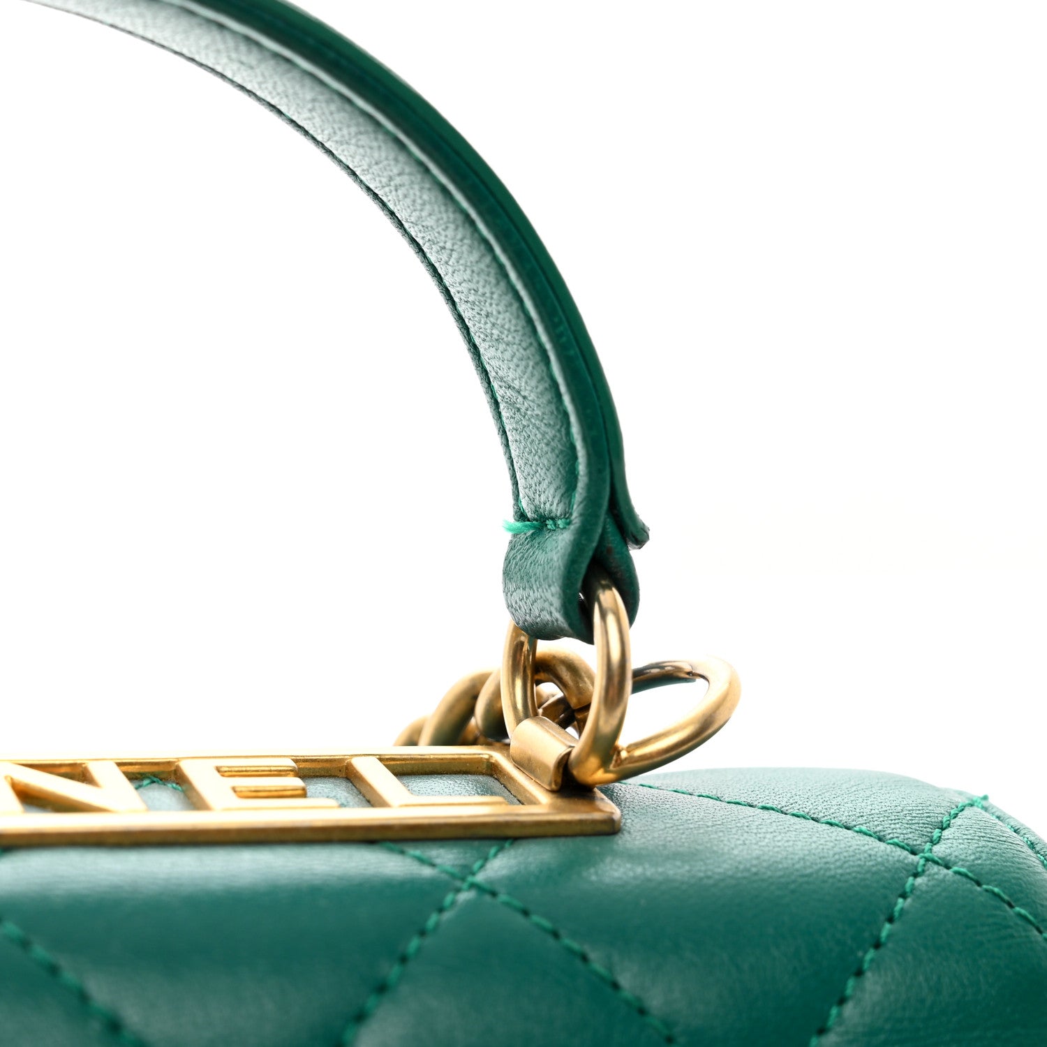 Chanel Lambskin Quilted Small Trendy Spirit Top Handle Bag Green 11 of 11