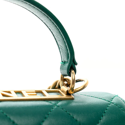 Chanel Lambskin Quilted Small Trendy Spirit Top Handle Bag Green 11 of 11