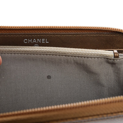 Chanel Metallic Caviar Large Timeless CC Gusset Zip Around Wallet Dark Gold 9 of 9