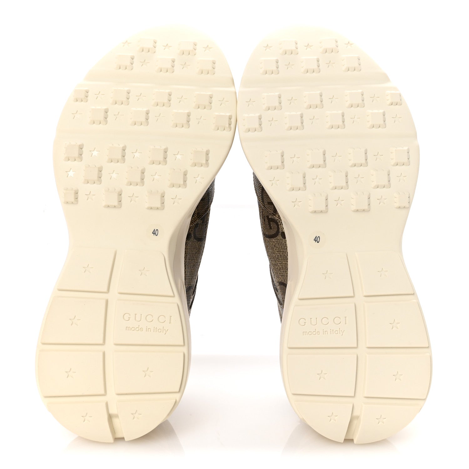 Gucci Maxi GG Supreme Monogram Gucci 100 Womens Rhyton Sneakers 40 Beige Ebony 6 of 10