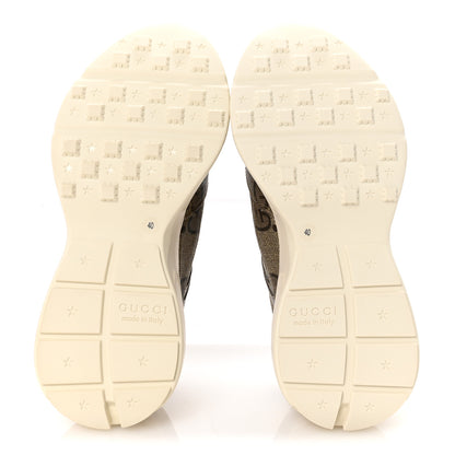 Gucci Maxi GG Supreme Monogram Gucci 100 Womens Rhyton Sneakers 40 Beige Ebony 6 of 10