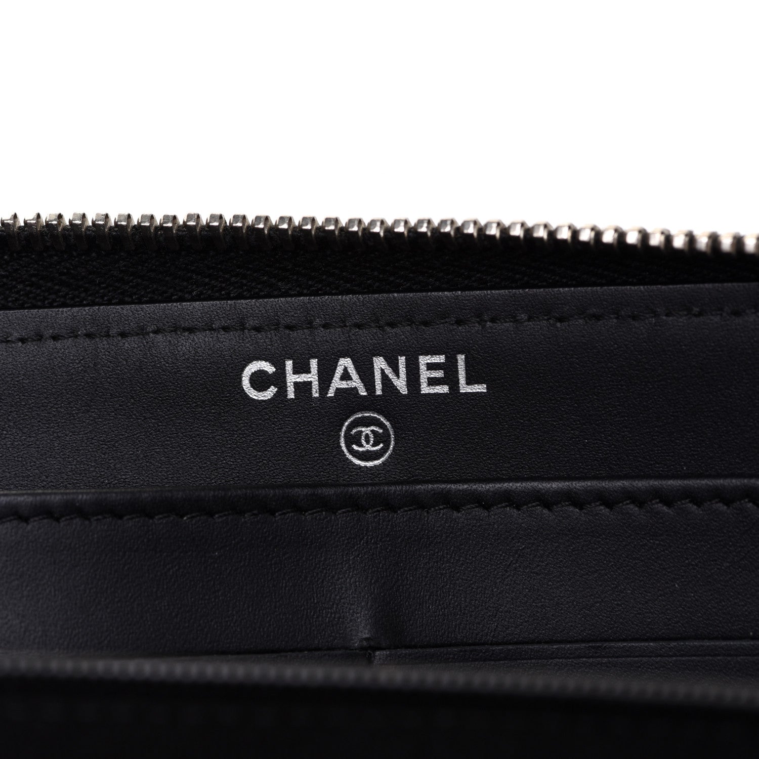 Chanel Patent Lambskin Quilted Zip Around Wallet Black 6 of 9