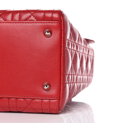 Christian Dior Lambskin Cannage Medium Lady Dior Red 6 of 9