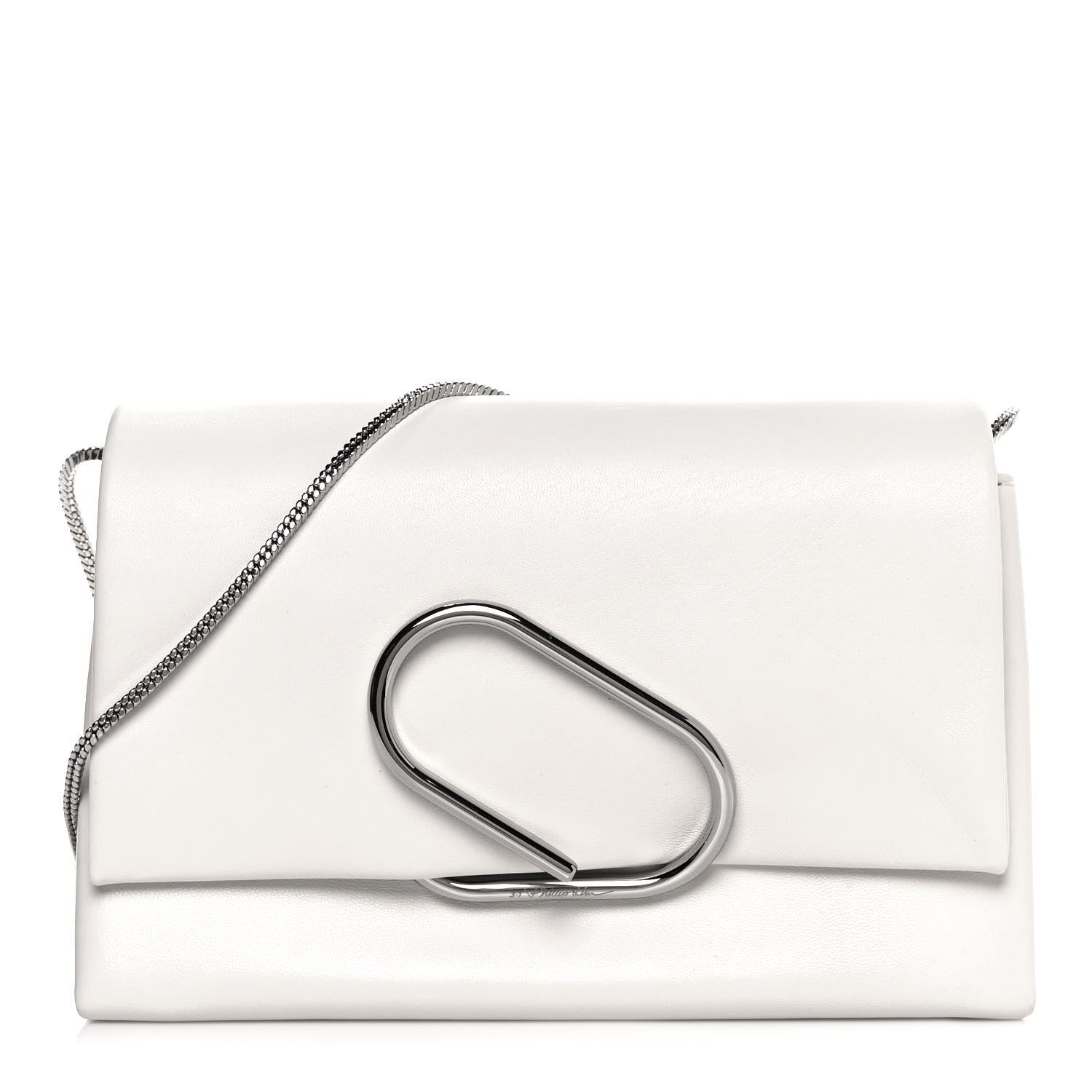 3.1 Phillip Lim Calfskin Alix Soft Flap Clutch White 1 of 14