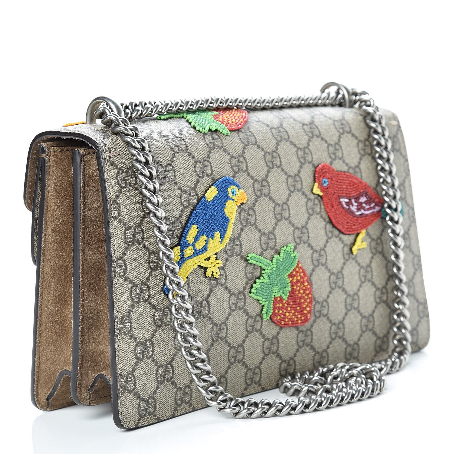 Gucci GG Supreme Monogram Beaded Small Dionysus Shoulder Bag Taupe 4 of 16