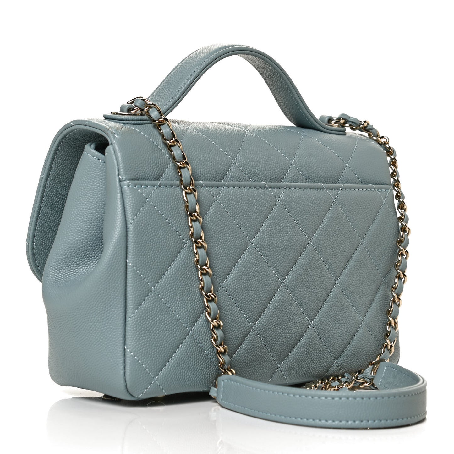 Caviar Quilted Small Business Affinity Flap Blue