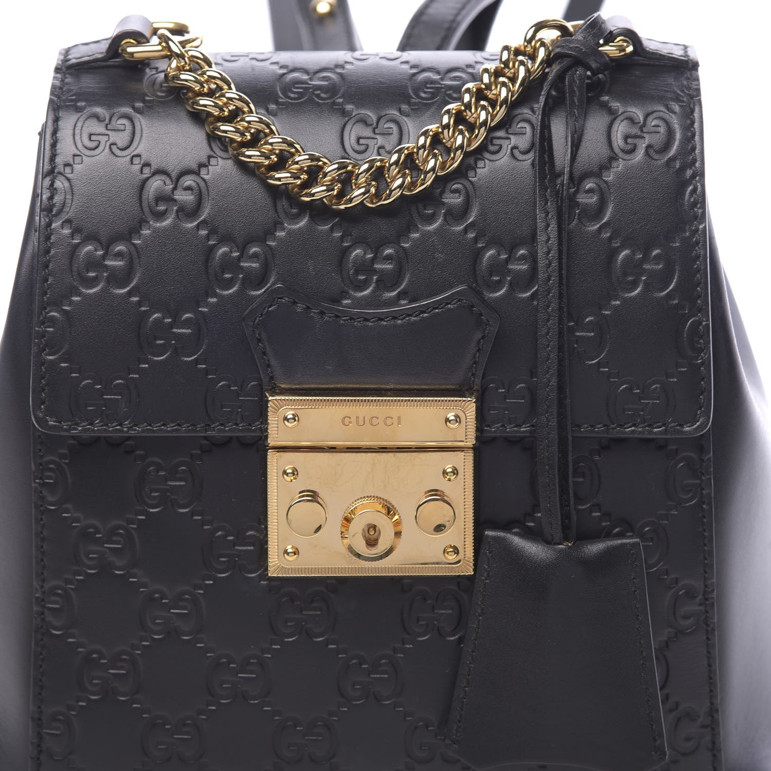 Gucci Guccissima Signature Padlock Backpack Black 10 of 10