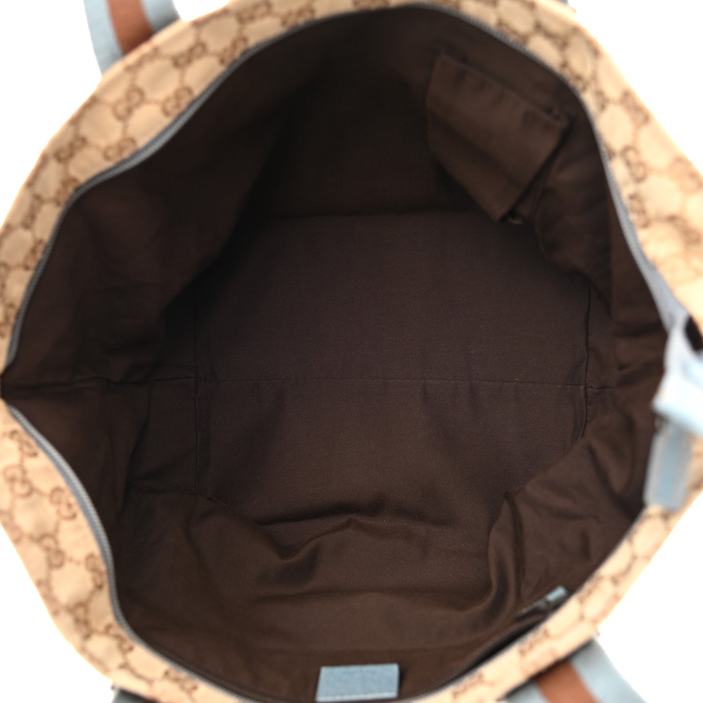 GG Monogram Medium Web Handle Bucket Tote Blue