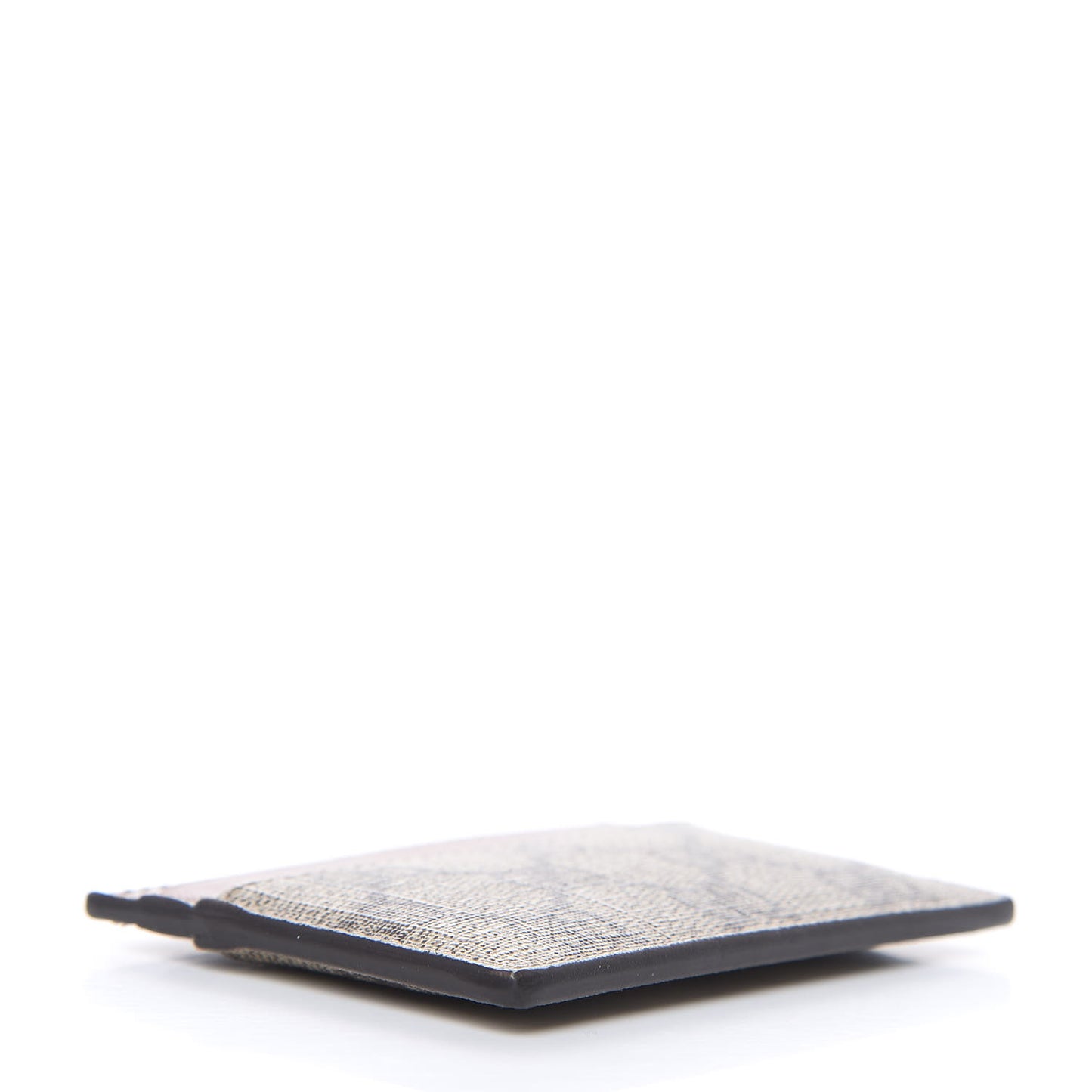 GG Supreme Monogram Calfskin Card Holder Beige Ebony Cuir