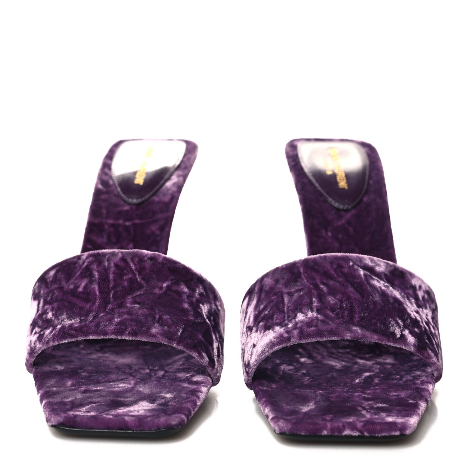 Saint Laurent Velvet Baliqua 105 Mule Sandals 39 Malva 2 of 9