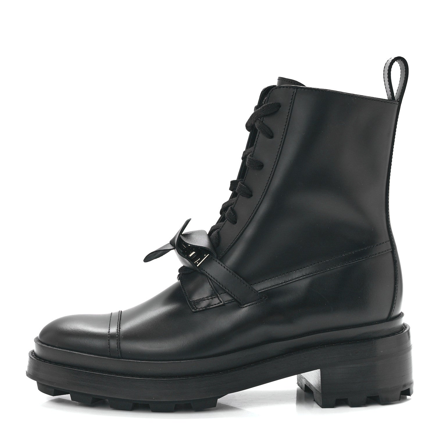 Hermes Glossed Calfskin Funk Ankle Boots 38 Black 1 of 9