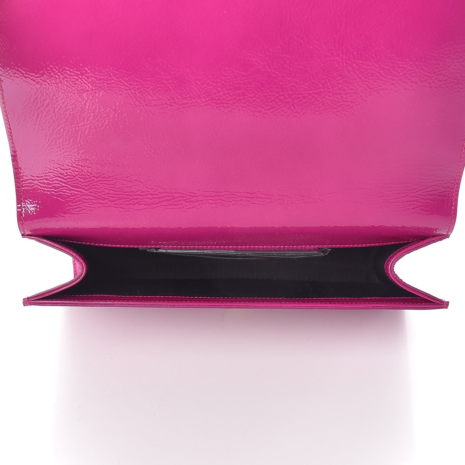 Saint Laurent Textured Patent Classic Monogram Kate Clutch Electric Pink 5 of 6