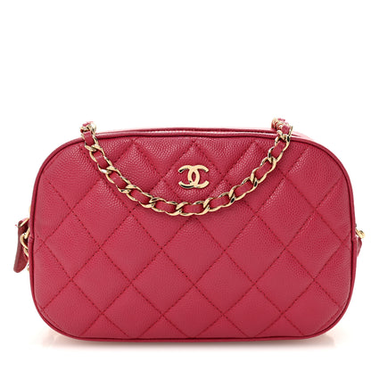 Chanel Caviar Quilted Camera Case Dark Pink 1 of 11
