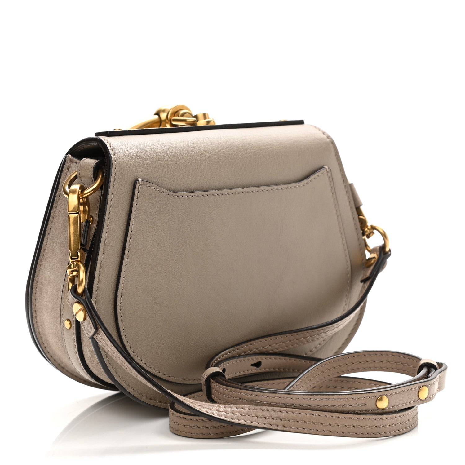 Chloe Calfskin Suede Small Nile Bracelet Bag Motty Grey 3 of 11
