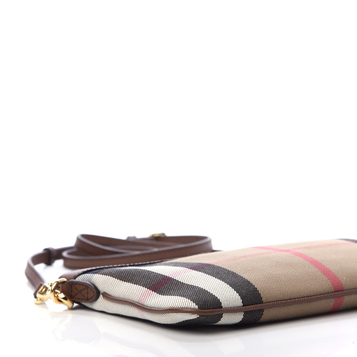 Burberry House Check Derby Peyton Crossbody Clutch Bag Tan 6 of 9